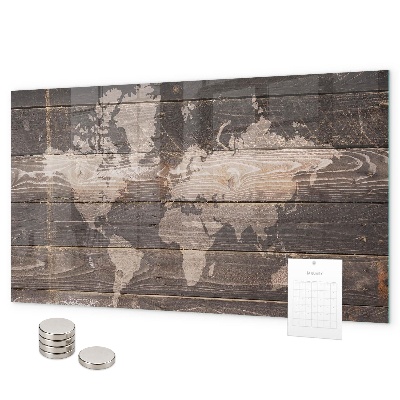 Pizarra magnética Mapa del mundo en madera