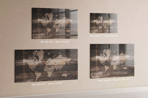 Pizarra magnética Mapa del mundo en madera