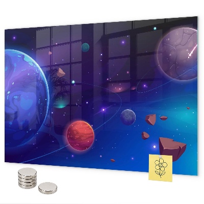 Pizarra magnética de cristal Galaxia de planetas