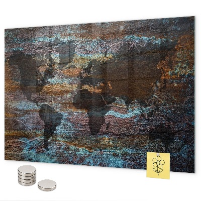 Pizarra magnética Mapa del mundo de Rust