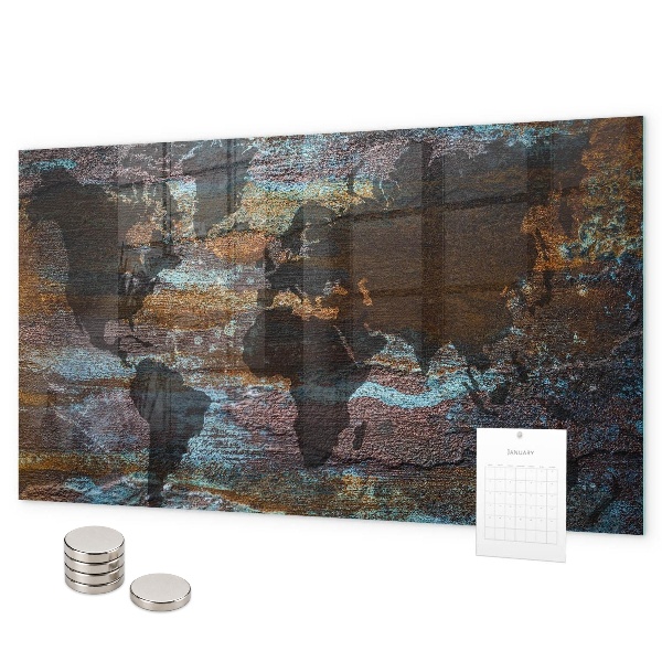 Pizarra magnética Mapa del mundo de Rust