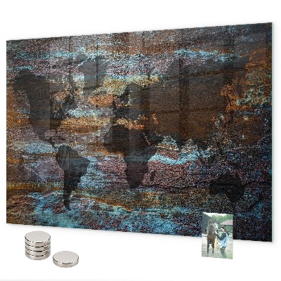 Pizarra magnética Mapa del mundo de Rust
