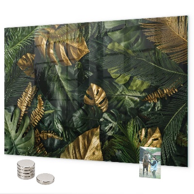 Pizarra magnética de cristal hojas de la selva