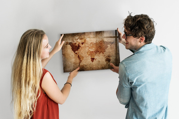 Pizarra magnética Mapa del mundo antiguo