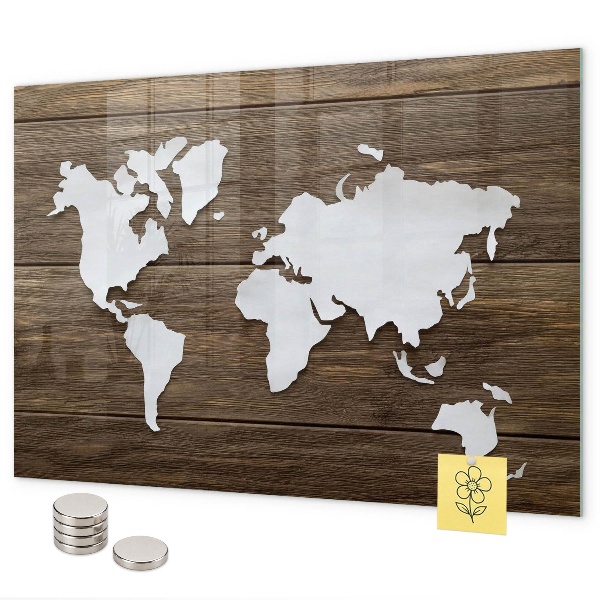 Pizarra magnética Mapa del mundo en tablas
