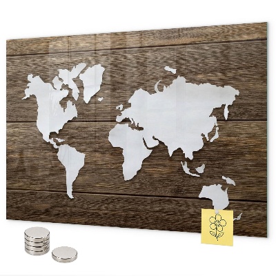 Pizarra magnética Mapa del mundo en tablas