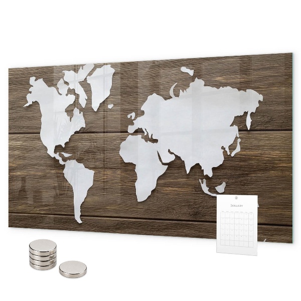 Pizarra magnética Mapa del mundo en tablas