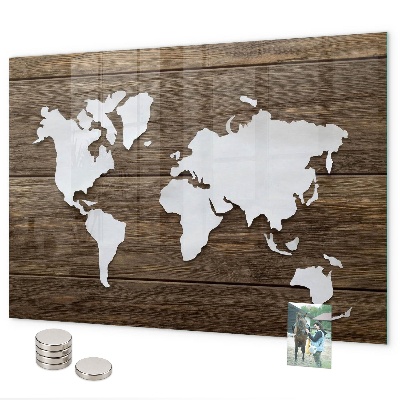 Pizarra magnética Mapa del mundo en tablas