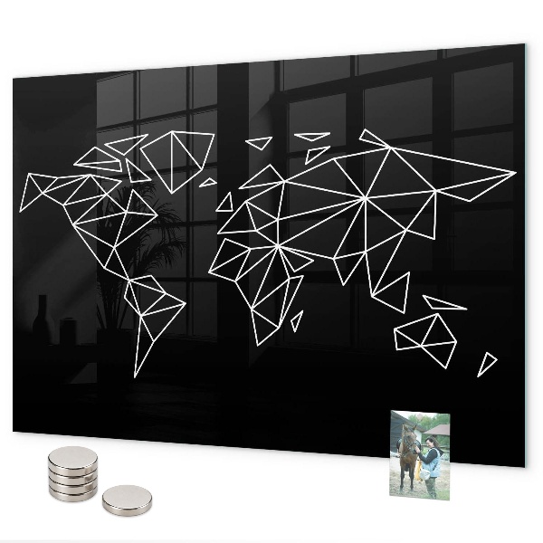 Pizarra magnética de cristal Mapa del mundo moderno
