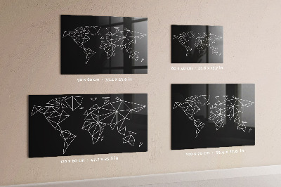 Pizarra magnética de cristal Mapa del mundo moderno