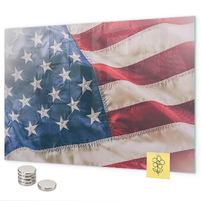 Pizarra magnética de cristal Bandera estadounidense