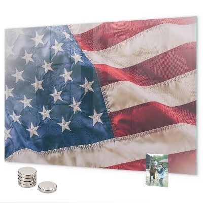 Pizarra magnética de cristal Bandera estadounidense