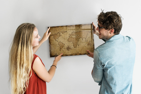 Pizarra magnética Mapa del mundo antiguo