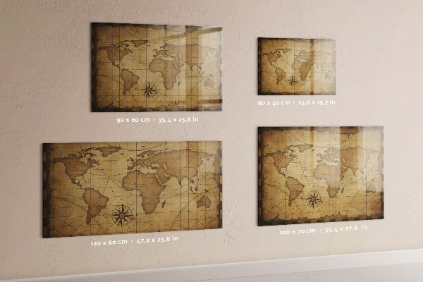 Pizarra magnética Mapa del mundo antiguo