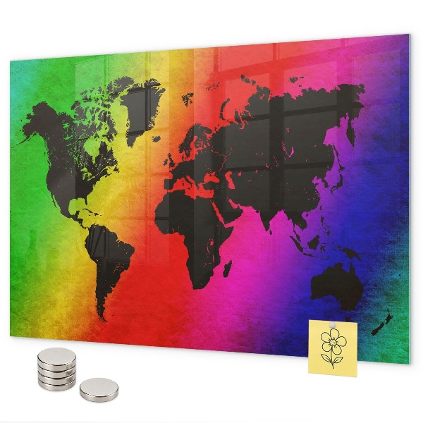 Pizarra magnética de cristal Mapa del mundo