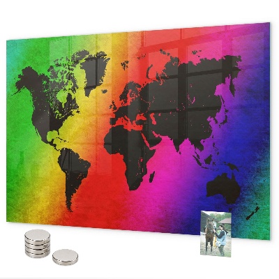 Pizarra magnética de cristal Mapa del mundo
