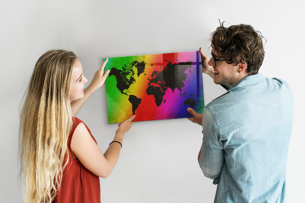 Pizarra magnética de cristal Mapa del mundo