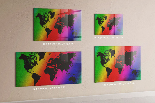Pizarra magnética de cristal Mapa del mundo