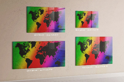 Pizarra magnética de cristal Mapa del mundo