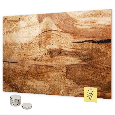 Pizarra magnética de cristal Textura de madera