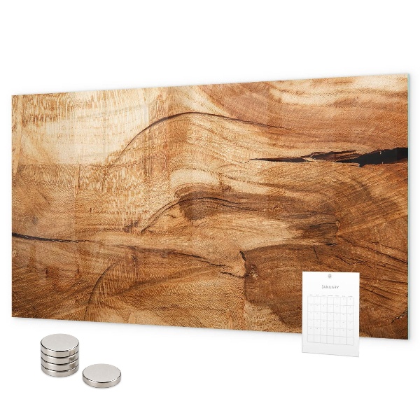 Pizarra magnética de cristal Textura de madera