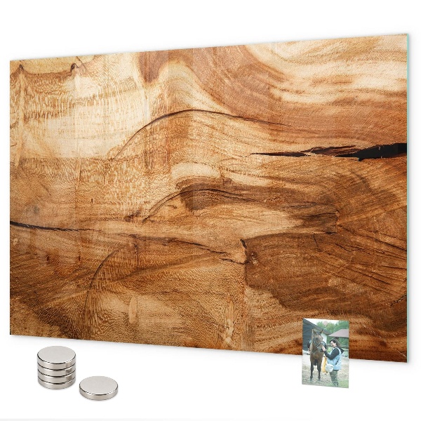 Pizarra magnética de cristal Textura de madera