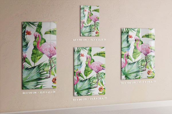 Pizarra magnética de pared Hojas de flamencos tropicales