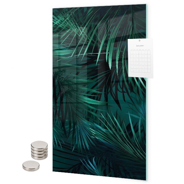 Pizarrón magnético hojas tropicales oscuras