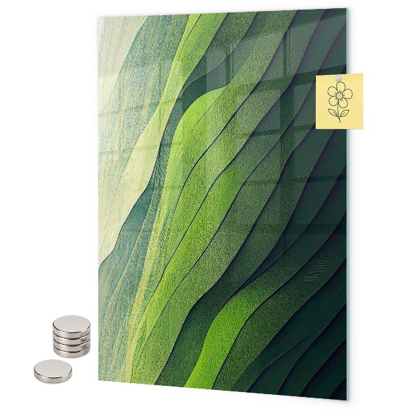 Pizarra magnética de pared Rayas verdes de la naturaleza