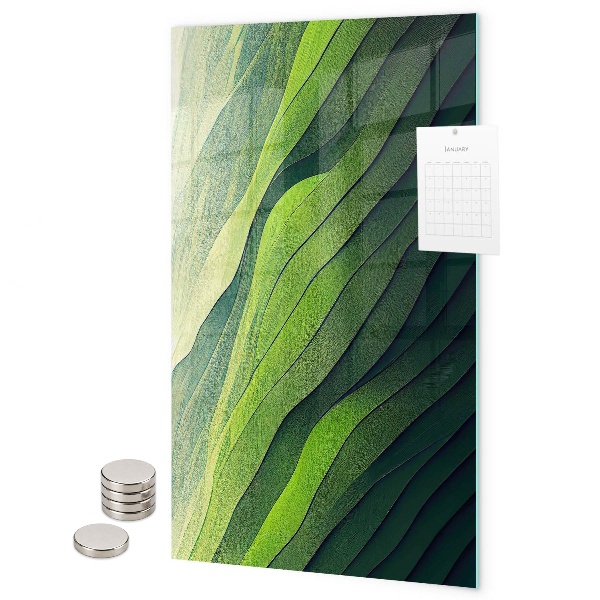 Pizarra magnética de pared Rayas verdes de la naturaleza