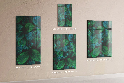 Pizarra magnética de pared Hojas verdes grandes