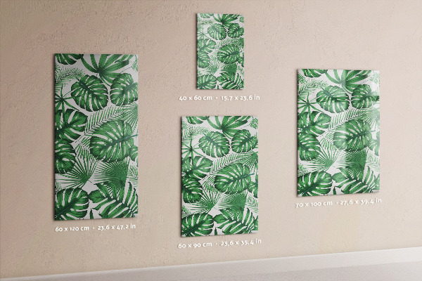 Pizarrón magnético hojas de monstera tropical