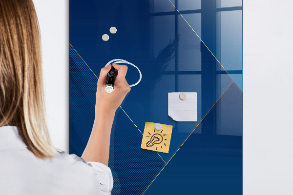 Pizarra magnética de pared con rotulador Tablero moderno para fotos y notas.