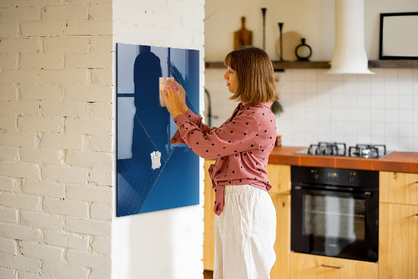 Pizarra magnética de pared con rotulador Tablero moderno para fotos y notas.