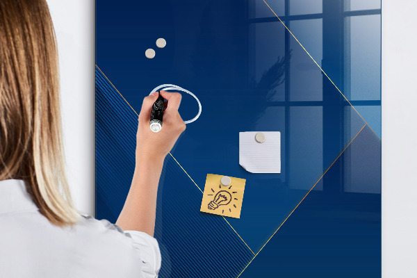 Pizarra magnética de pared con rotulador Tablero moderno para fotos y notas.