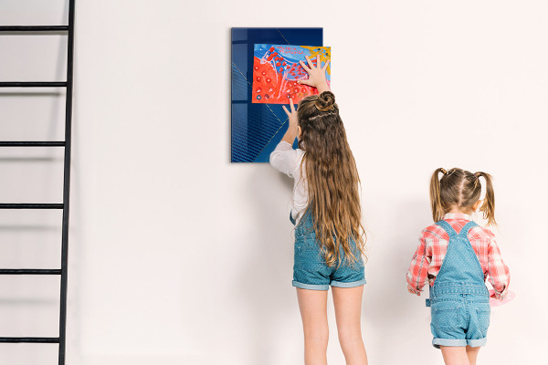 Pizarra magnética de pared con rotulador Tablero moderno para fotos y notas.