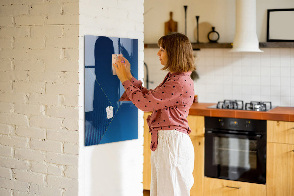 Pizarra magnética de pared con rotulador Tablero moderno para fotos y notas.