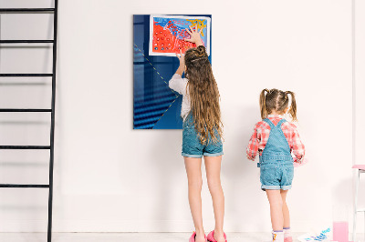 Pizarra magnética de pared con rotulador Tablero moderno para fotos y notas.