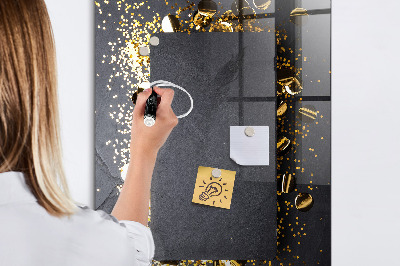 Pizarra magnética de pared con rotulador Un elegante tablero para notas y fotos.