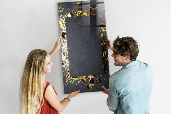 Pizarra magnética de pared con rotulador Un elegante tablero para notas y fotos.