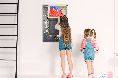 Pizarra magnética de pared con rotulador Un elegante tablero para notas y fotos.