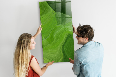 Pizarra borrable de cristal con imanes Tablero verde para fotos y notas.