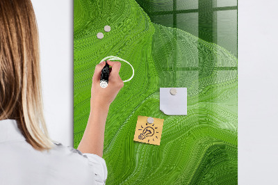 Pizarra borrable de cristal con imanes Tablero verde para fotos y notas.