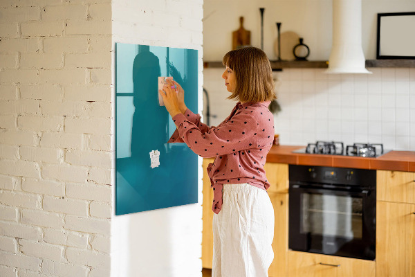 Pizarra magnética de pared con rotulador Tablero modular para notas y fotos