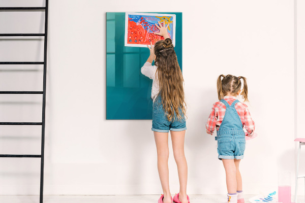 Pizarra magnética de pared con rotulador Tablero modular para notas y fotos