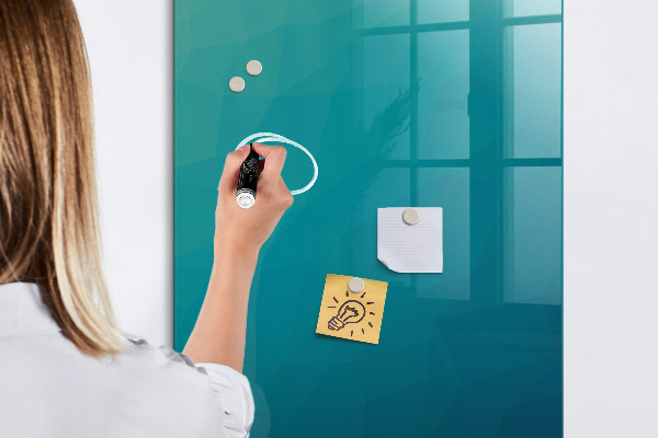 Pizarra magnética de pared con rotulador Tablero modular para notas y fotos
