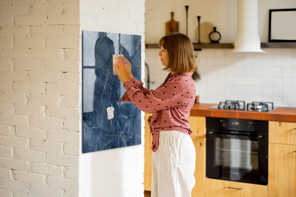 Pizarra magnética de pared con rotulador Tablero moderno para notas y fotos