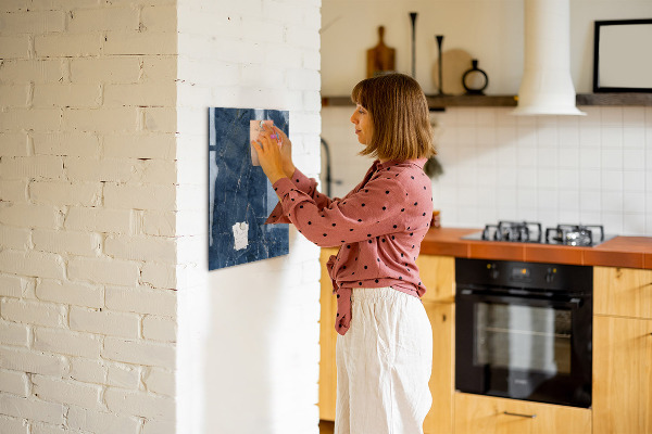 Pizarra magnética de pared con rotulador Tablero moderno para notas y fotos