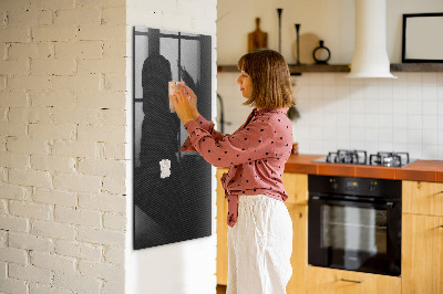 Pizarra magnética de pared con rotulador Tablero elegante para fotos y notas.