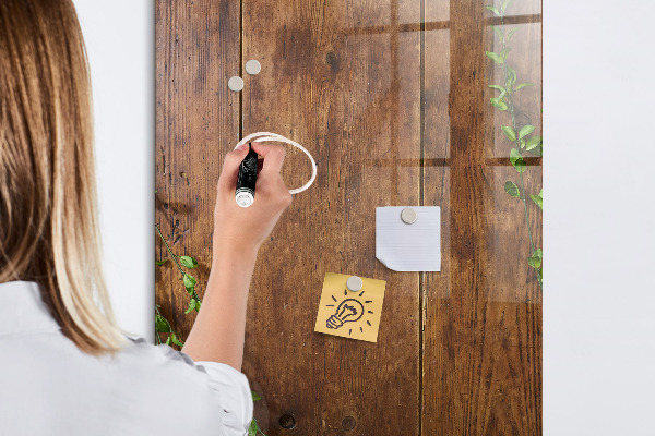 Pizarra magnética de pared con rotulador Tablero elegante para fotos y notas.